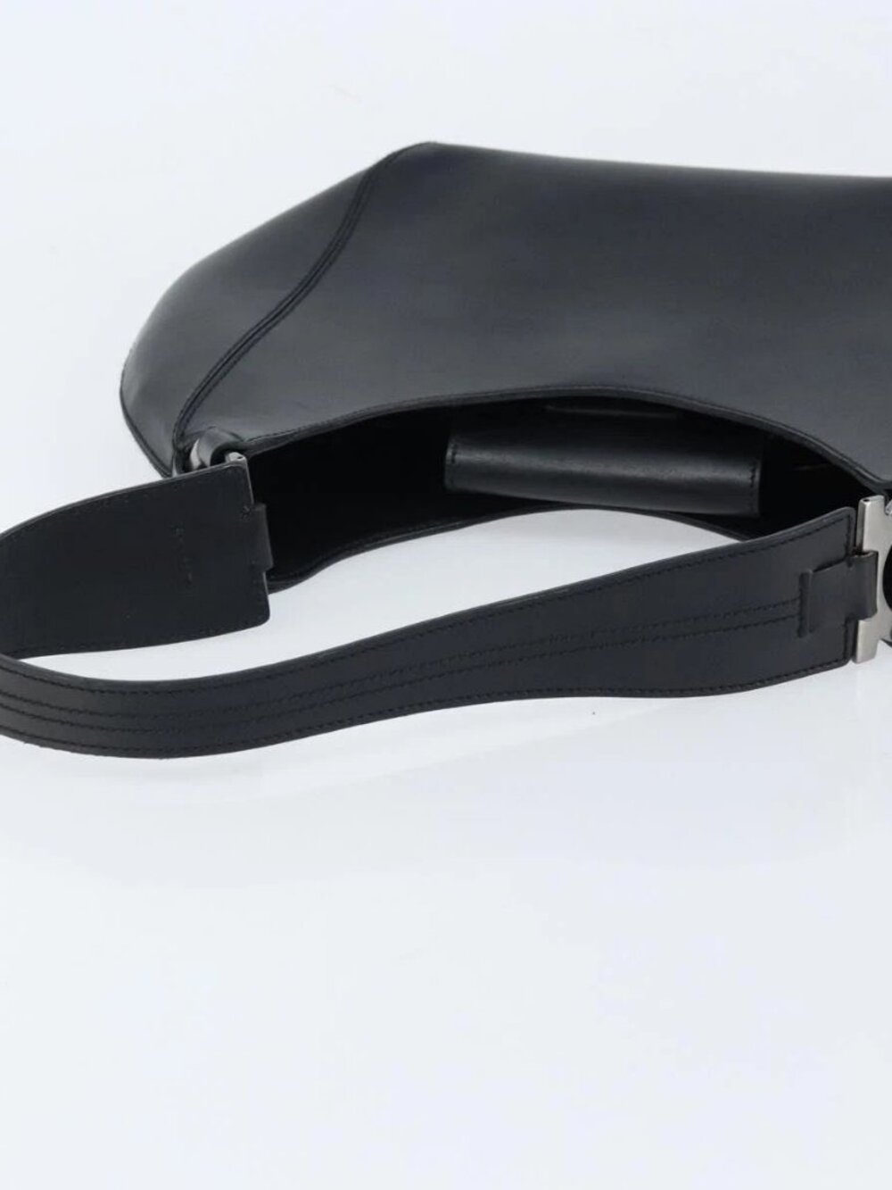 Salvatore Ferragamo Shoulder Bag Leather Black Auth ka2654A - Picture 7 of 16